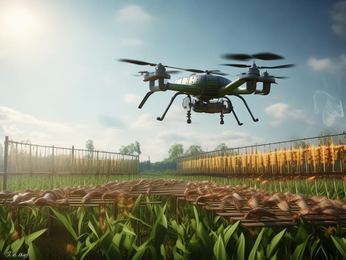 无人机植保,为烤鱼串农田护航