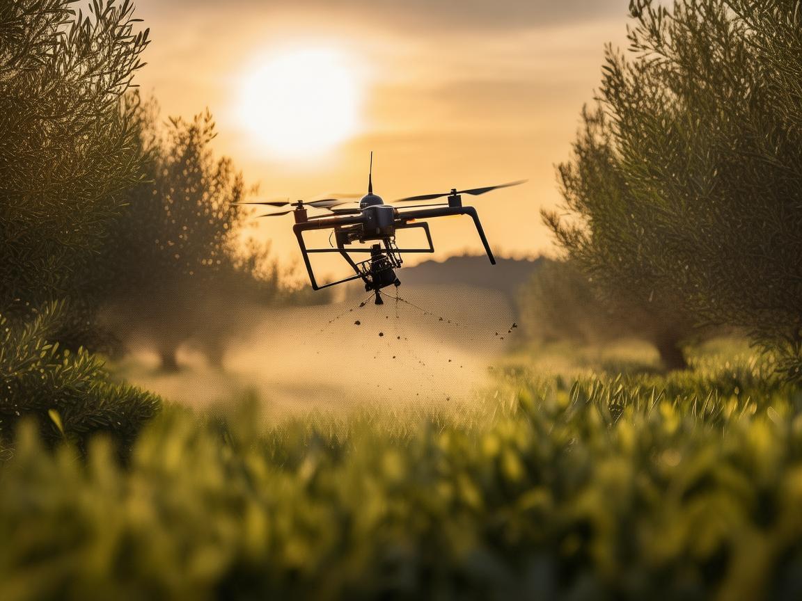 无人机植保助力橄榄油高效生产