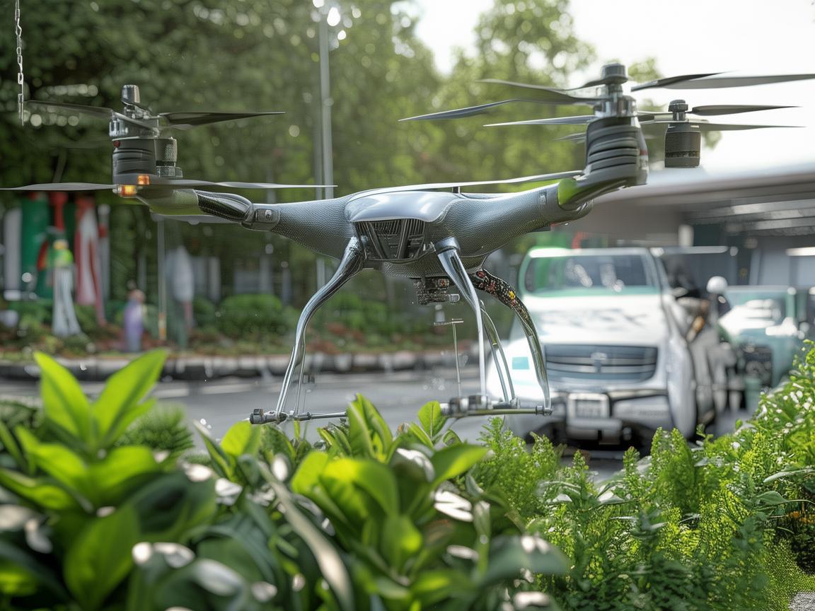 无人机植保技术助力洗车场绿植养护