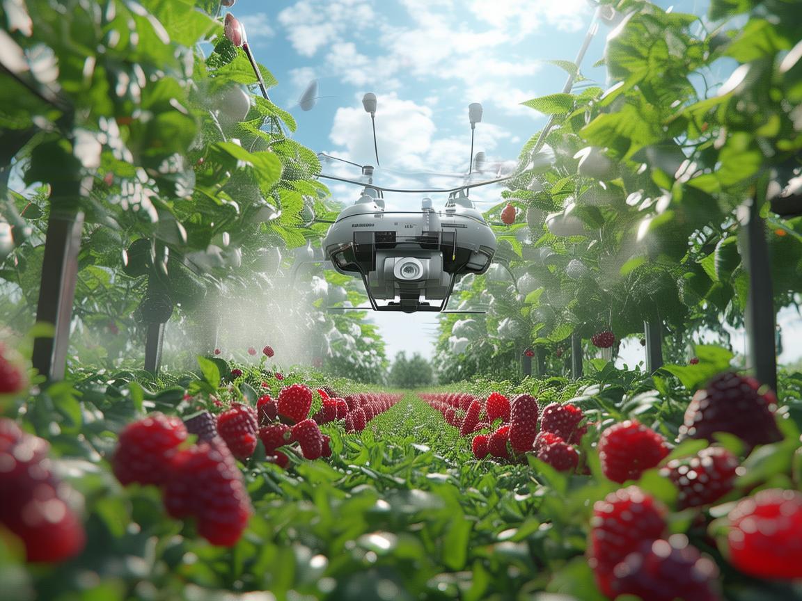 无人机植保助力覆盆子高效种植