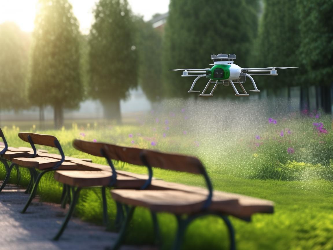 无人机植保技术助力公园长椅养护