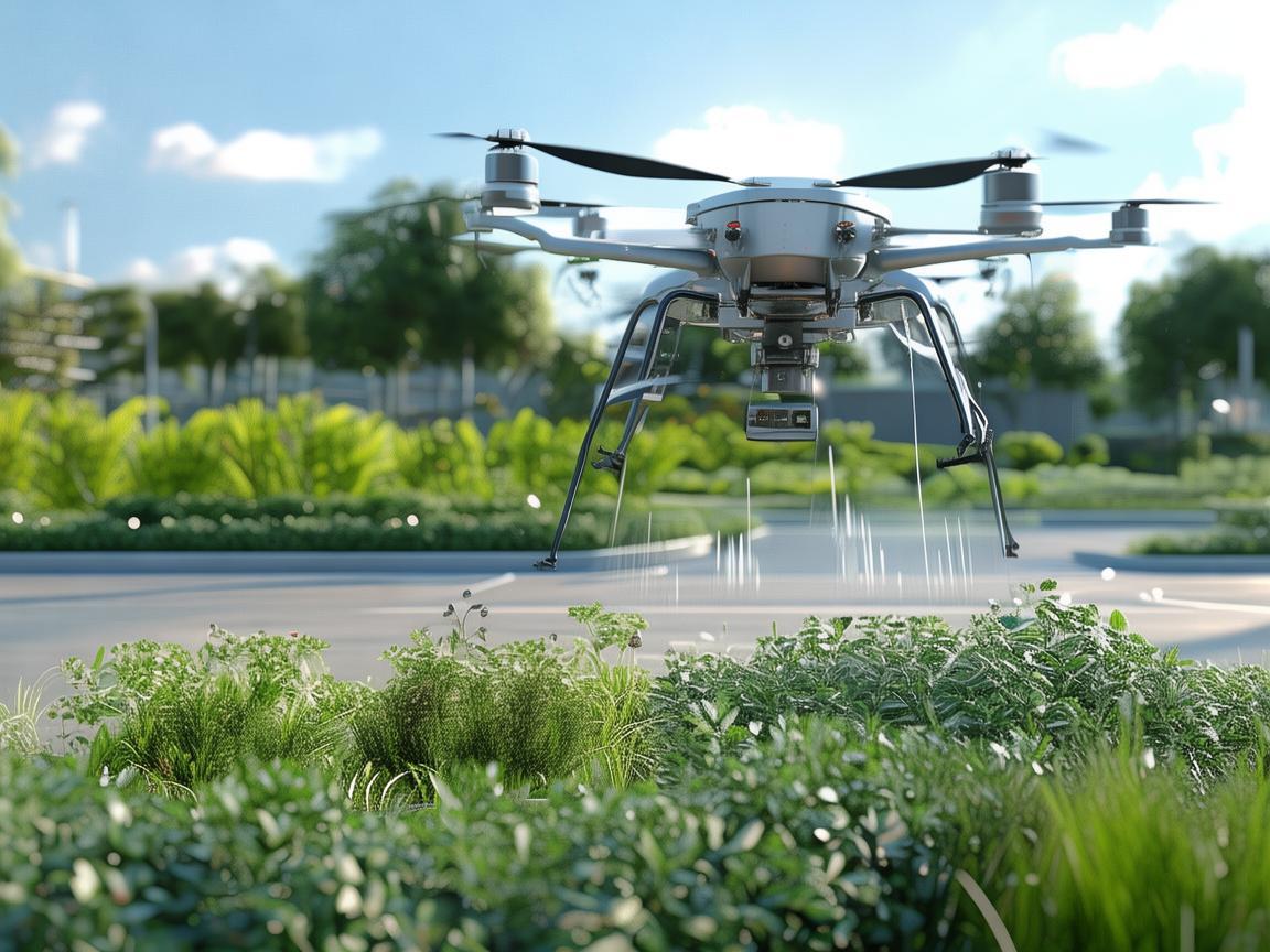 无人机植保技术助力私家车停车场绿植养护